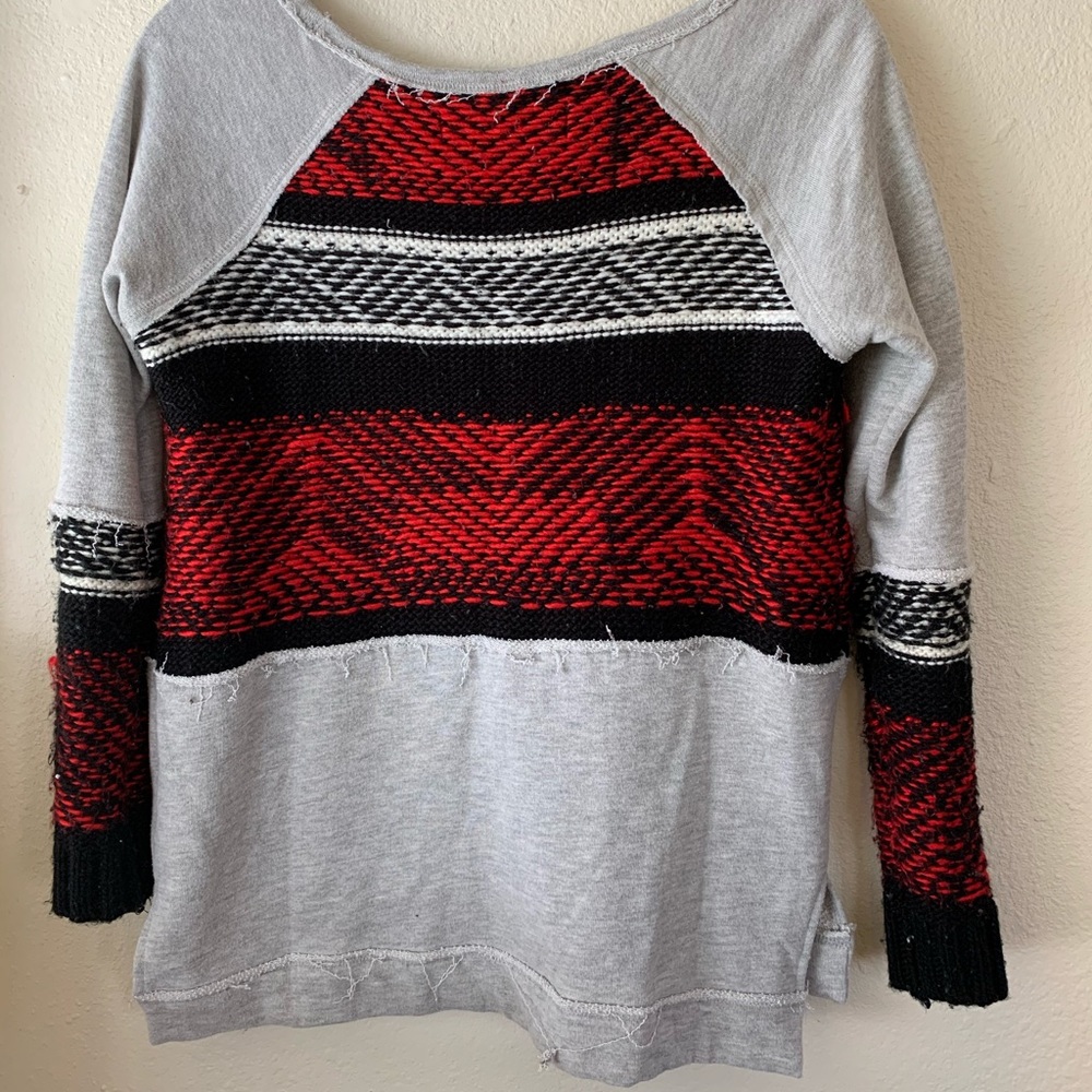 Free people Vintage Havana red black and grey sweater small